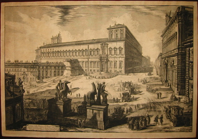 Piranesi Giovanni Battista (1720-1778) Veduta della Piazza di Monte Cavallo 1754 Roma 